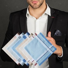 6x Baumwolle Herren Taschent&uuml;cher Einstecktuch Taschent&uuml;cher 40cm Classic
