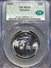 1944 WALKING LIBERTY SILVER HALF DOLLAR MS66 CACG UNCIRCULATED Witter Brick