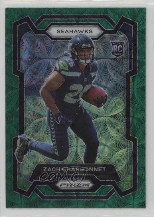 2023 Panini Prizm Rookies Green Scope 27/75 Zach Charbonnet #392 Rookie RC 0o5