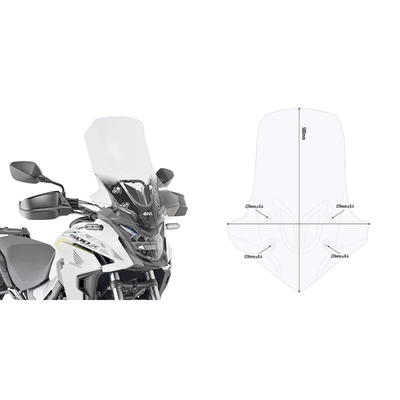 GIVI D1171ST スクリーン D1171ST GIVI Windshield for Motorcycles - Clear, 22.0 x 19.0