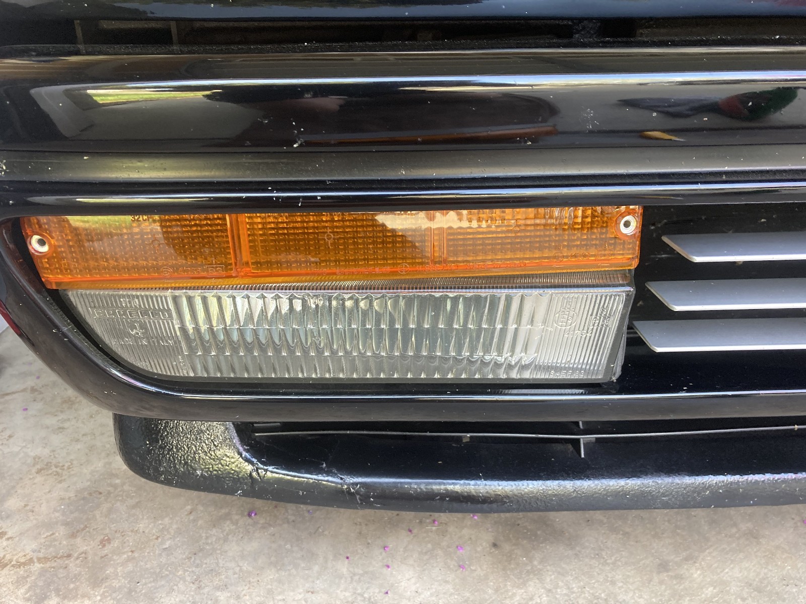 Ferrari Mondial Right Side Turn Signal Park Lamp Lens_61943100 Lense_NEW_Orange