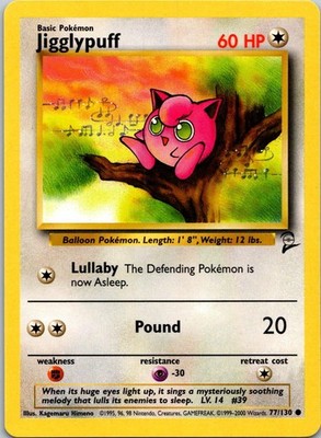 JIGGLYPUFF - 77/130 - BASE SET 2 - - LP