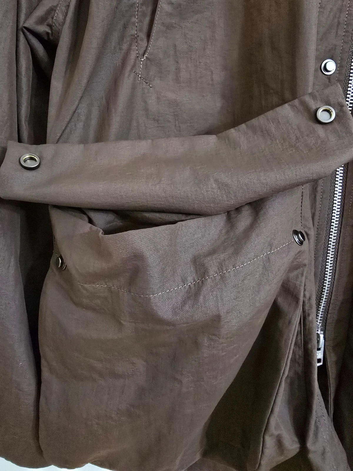 Simple Project Y2552 Nylon Utility Jacket Mens L Brown Oversized Unisex - product detail image 4