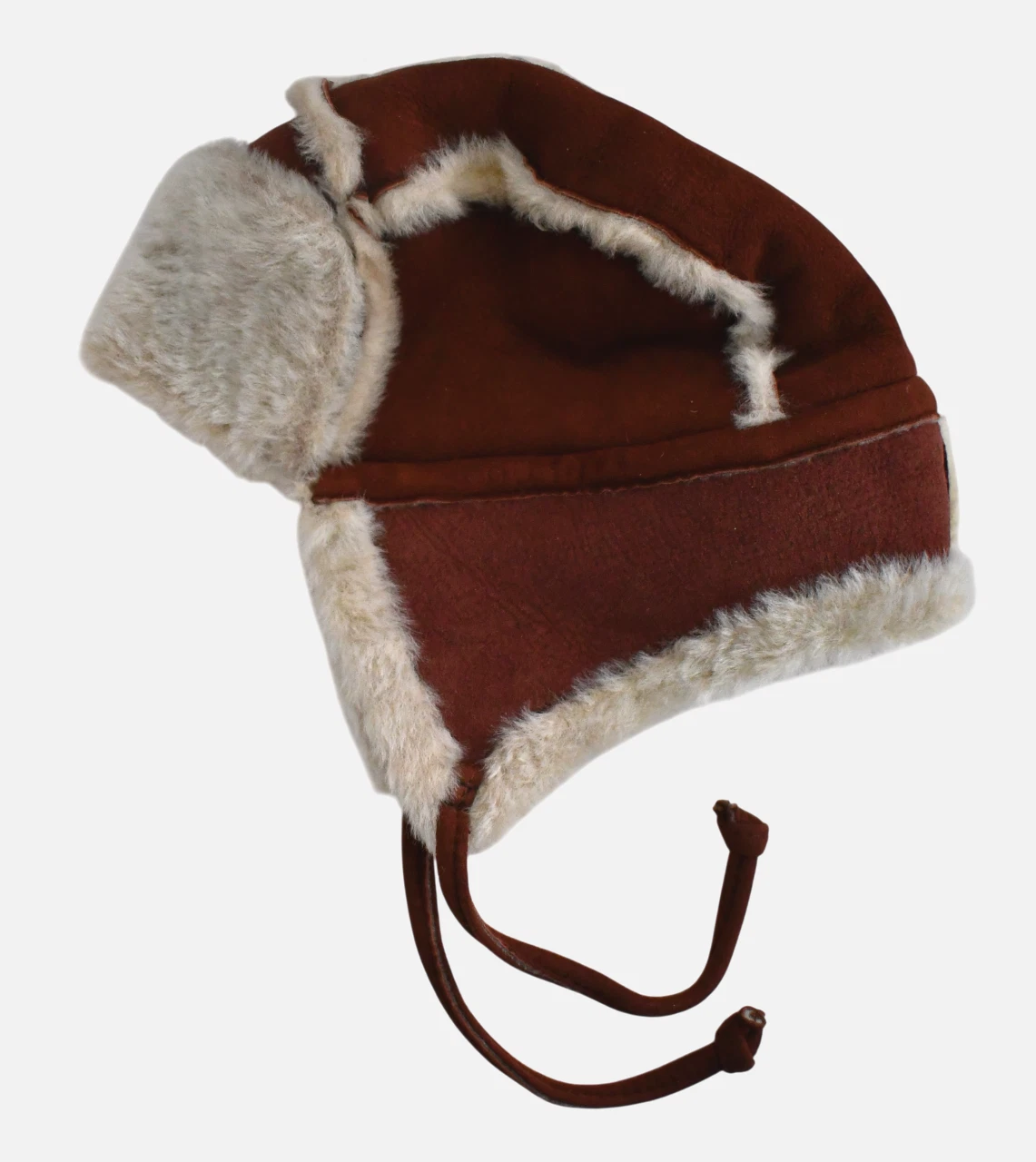 New CHAS MACKENZIE Real SHEARLING FUR Aviator Trapper Hat One Size ENGLAND