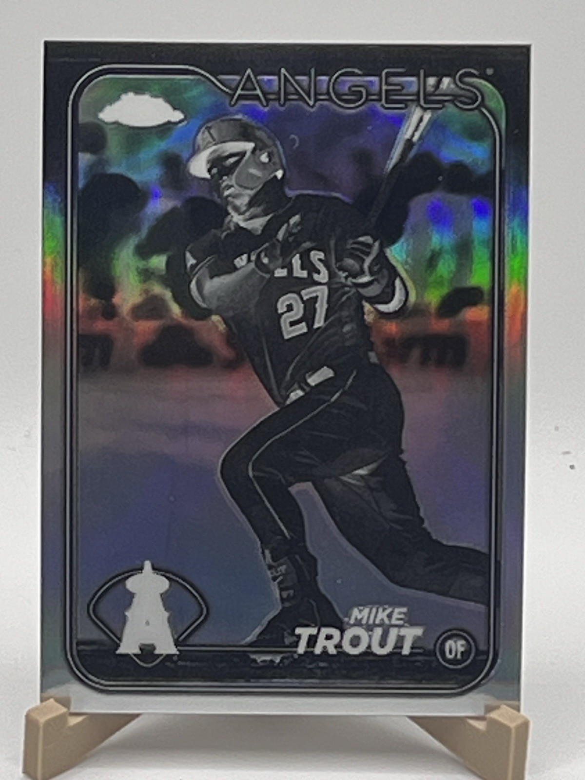 Topps Chrome 2024 Negative Refractor Parallel Mike Trout Angels #200