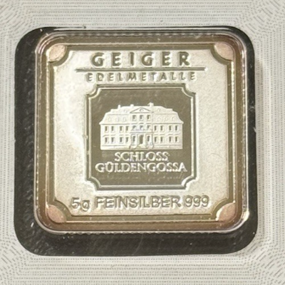 5 Gram .999 Silver Geiger Edelmetalle In Original Square & Capsule