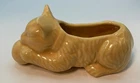 Vintage McCoy Pottery Yellow Cat Planter w/ Ball of Yarn 5” wide 2.5” tall