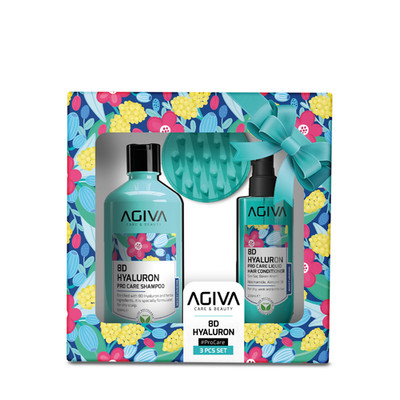 Agiva 8D Hyaluron Pro Care Set for Dry, Weak & Brittle Hair, 3 Pieces