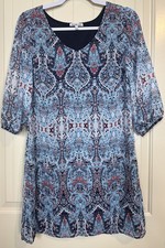 Charlotte Russe blue sheath dress lightweight summer work career sz S GUC