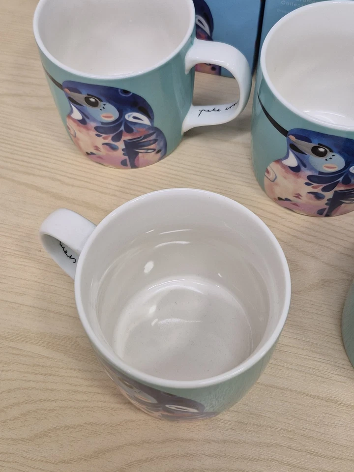 6 x MAXWELL WILLIAMS PETE CROMER KINGFISHER PORCELAIN MUG - Image 4 of 4