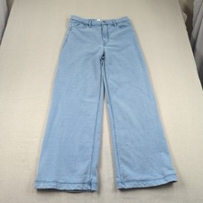 Good American Pants Womens 12 31 Blue Jeanius Good Skate Sweatpants Wide Leg