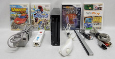 Nintendo Wii Bundle w/ Cords, Controllers  4 Games Play, Smurfs, 4x4, Titanic 