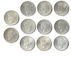 1924 Peace Silver Dollar $1 Lot Of 11 8.5074 Troy Oz Total Mixed Cond XF/AU/BU