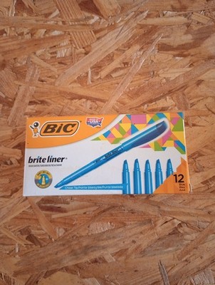 BIC Brite Liner Blue Highlighters, Chisel Tip, 12-Count Pack 3a