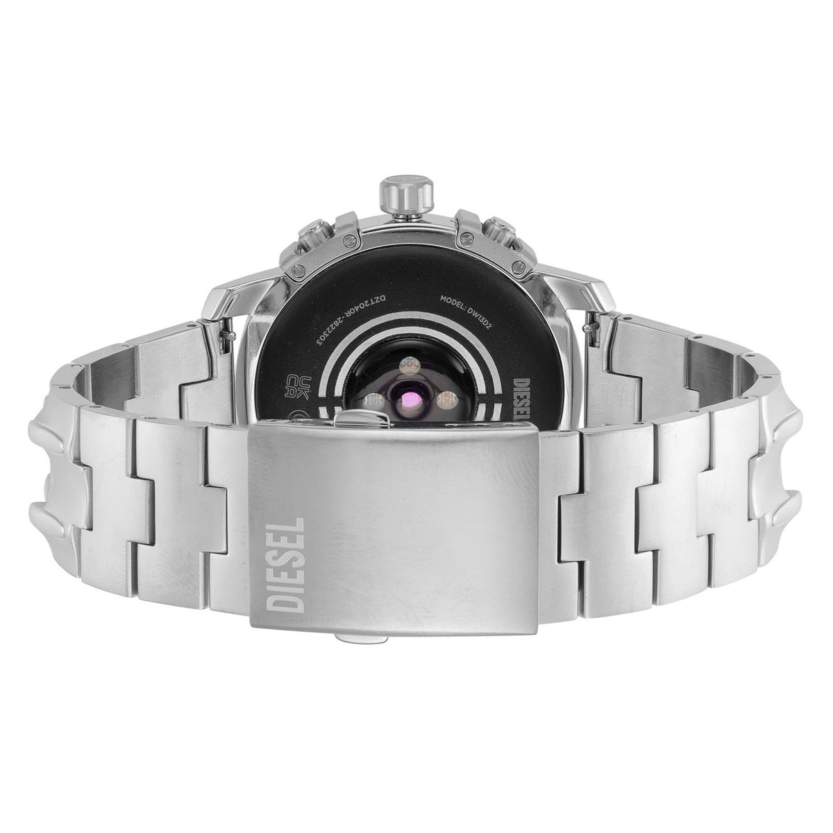 DIESEL DZT2040 GRIFFED GEN 6 SILVER STAINLESS STEEL BRACELET MENS 