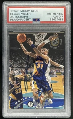 Reggie Miller Signed 1993-94 Stadium Club Certified Auto PSA Authentic 7 - Image 1 of 2