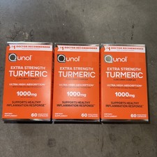 Qunol Extra Strength Turmeric 1000mg 60 Vegetarian Capsules - 3 Boxes Exp. 10/26