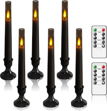 Flameless Taper Candles,With Remote and Timer Flickering Flameless Candles,6 Pac