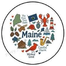 MAINE STATE ENVELOPE SEALS LABELS STICKERS PARTY FAVORS