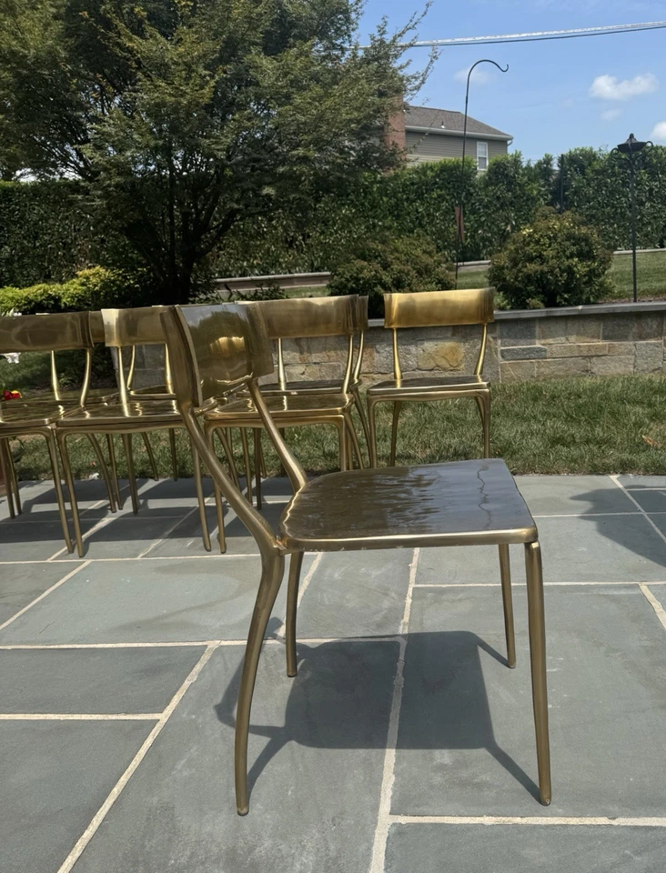 Sillas CB2 Oro aluminio dorado - usadas - 4 u 8 disponibles - CB2 se vende por $400 cada una Foto 4 de 4