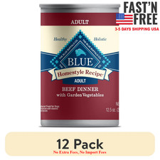 12 pack Blue Buffalo Homestyle Recipe Adult Wet Dog Food, Beef Dinner, 12.5-oz