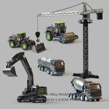 Alloy excavator construction vehicle set mixing bulldozer crane model
