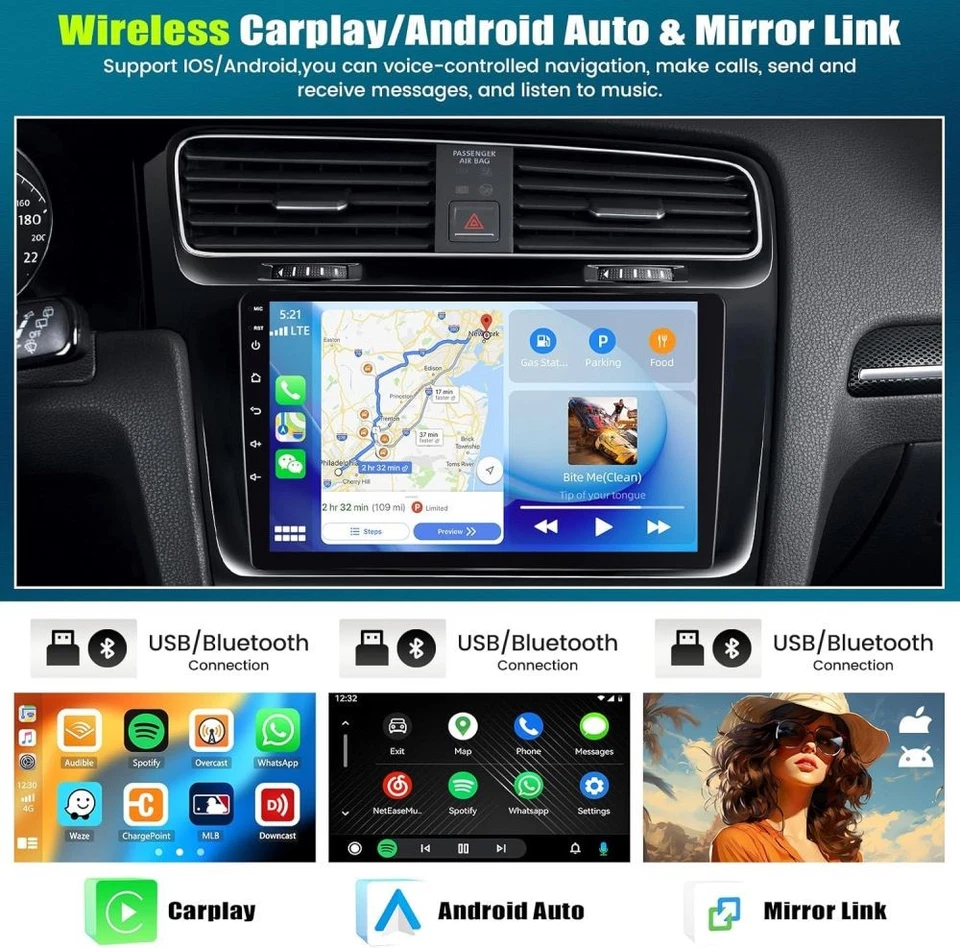 Radio estéreo para automóvil 10,1' para MAZDA CX-9 2007-2015 4+64G Android 15 Carplay GPS CAM Foto 3 de 4