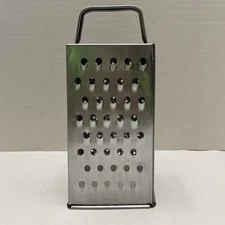 Vintage Stainless Steel Box Cheese Grater  Shredder 4 Sided Cheese Handheld