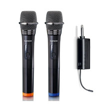 Lenco Dual Wireless Karaoke Mikrofone mit Empf&auml;nger, schwarz
