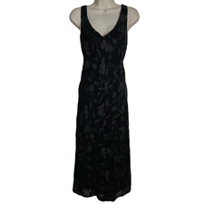 Vtg 90s Y2K Floral Velvet Burnout Dress 6 Goth Whimsigoth Grunge Emo Romantic
