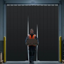 36 X 80 Inch Black Freezer Door Curtain Plastic Strips