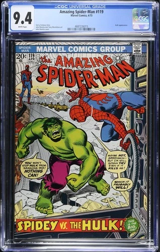 Amazing Spider-Man #119 - Marvel Comics 1973 CGC 9.4 Hulk appearance.