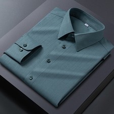 Mens Dress Strips Shirts Formal Business Long Sleeves Buttons Casual Shirts Tops