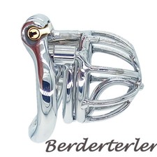 Stainless Steel Male Chastity Device With Removable PA Puncture Cage Rings Lock