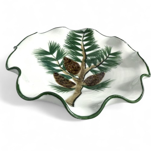 "Plato de cerámica vintage Sheepscot River pintado a mano PINECONE 7,25""" - Imagen 4 de 10