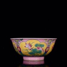 Chinese Enamel Porcelain Handmade Exquisite Flowers&Plants Pattern Bowls 77355