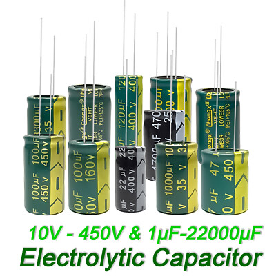 High Frequency LOW ESR Radial Electrolytic Capacitor 1uF - 22000uF 10V - 450V