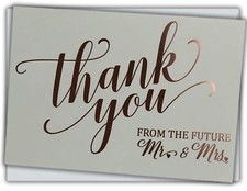 36 Wedding Shower Thank You Cards With Envelopes - Rose Gold Foil Stamped Let...
