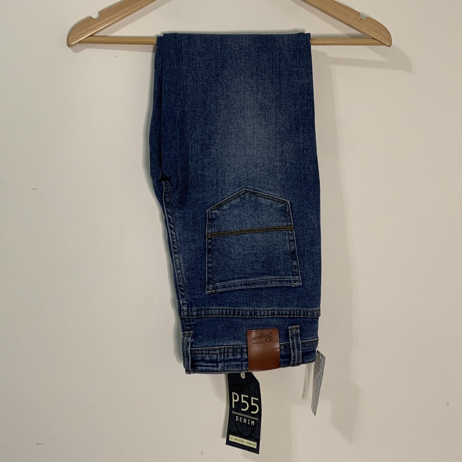 Penguin P55 Denim Slim Fit Jeans Size 14 Medium Blue Wash 29