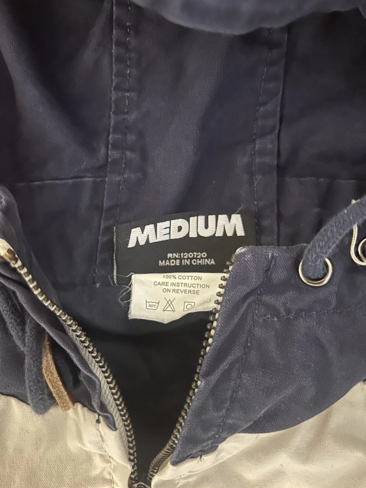 Chaqueta con Capucha The Hundreds Para Hombre Blanca Azul Cremallera Completa Talla Mediana Foto 3 de 3