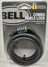 BELL Bicycle Combination Cable Lock - 8MMX5FT - With Protective Cover - NEW.