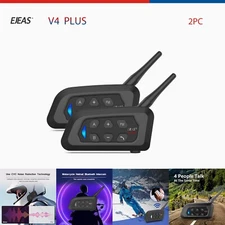 EJEAS V4 Plus Motorcycle Bluetooth Headset 1500m 2 to 4Riders Group Intercom 2Pc