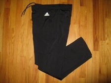 Adidas Back to Basics Womens SMALL Black 31" Tapered Soccer pant Pockets BK4674