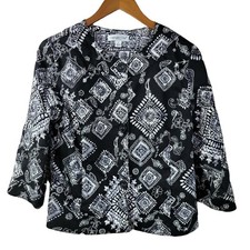 Coldwater Creek Jacket size 8 Geometric Paisley Art to Wear Professional Career
