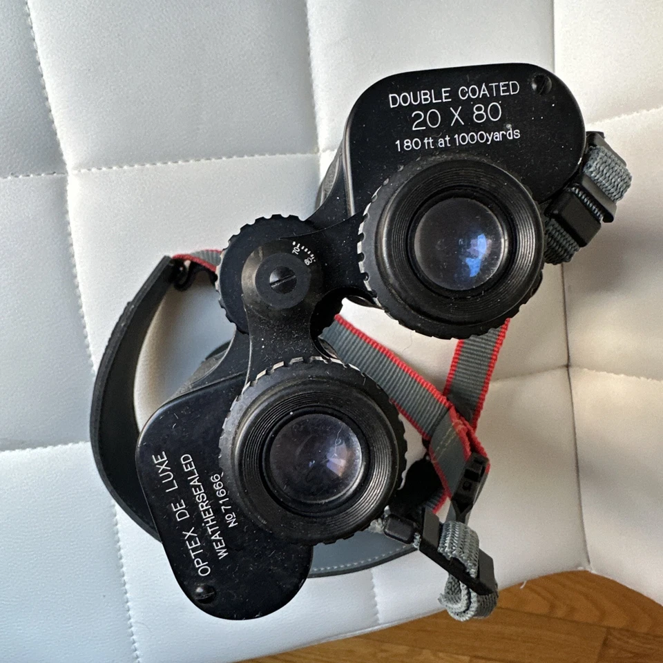 OPTEX DE LUXE Binoculars Weathersealed 180 Ft At 1000 Yards 20 X 80 No. 71666 - Image 3 of 4