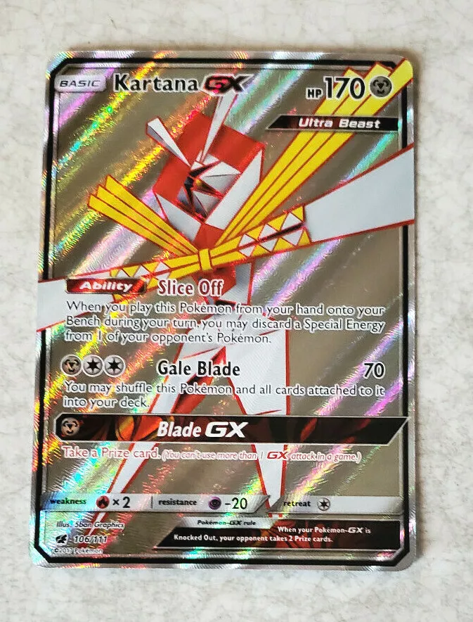 2017 Pokemon Kartana GX Ultra Beast 106/111 Holo Full Art Ultra