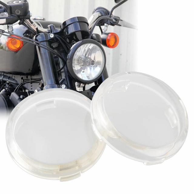 2pcs Clear Turn Signals Light Lens Cover For Harley Sportster Dyna