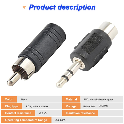 Adattatore Jack Stereo Femmina Da 1/8 Pollici a Maschio Mono RCA E Adattatore Ma - Foto 2 di 12