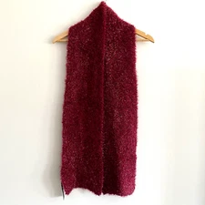 Cejon Scarf Burgundy Wine Faux Fur Long Luxurious Shimmer Holiday Christmas New