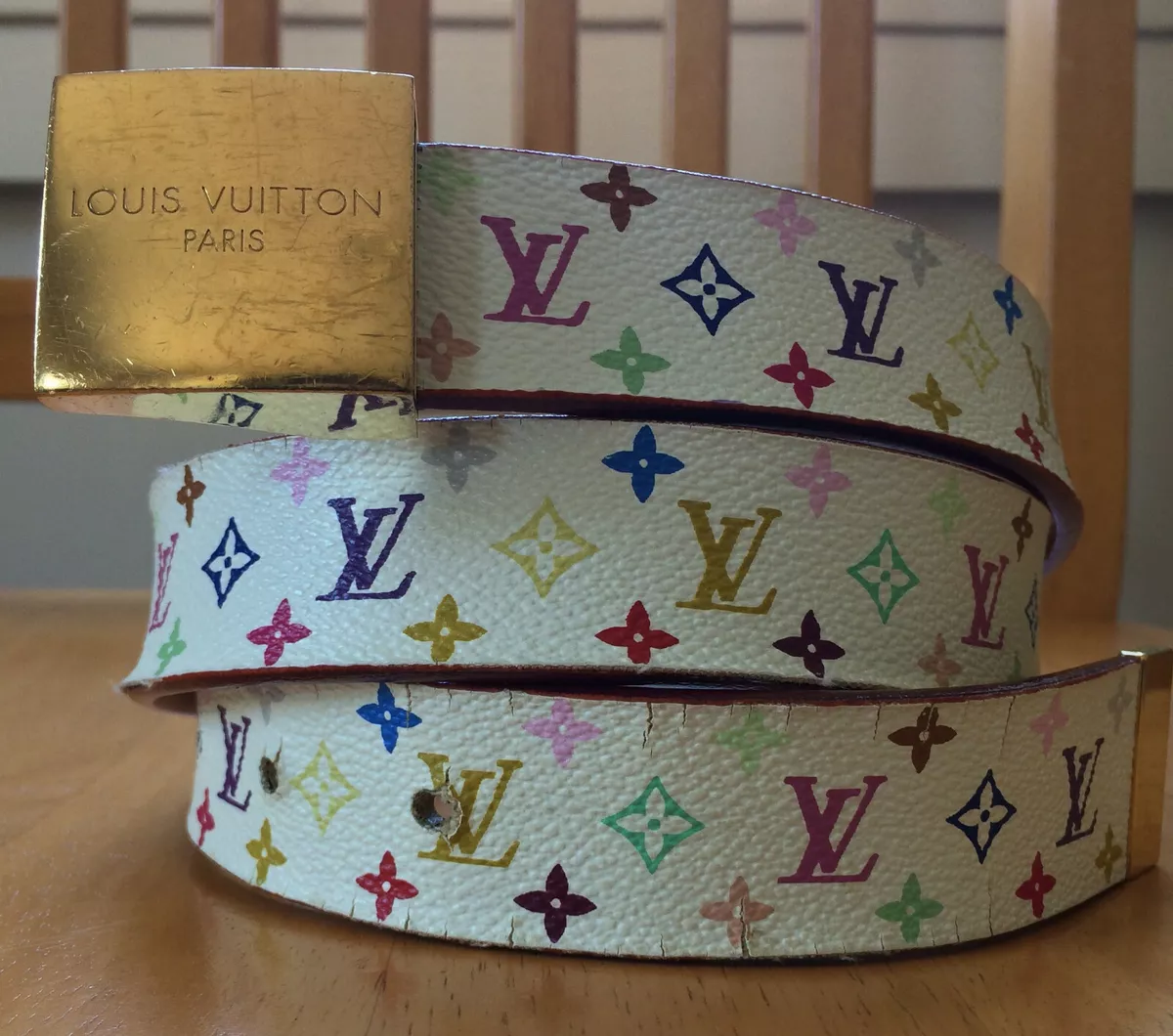 Louis vuitton supreme belt best sale white